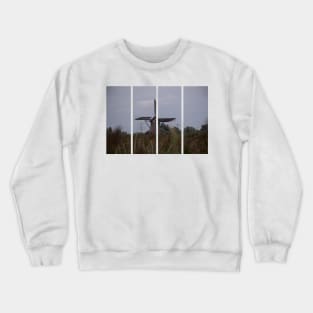 Wonderful landscapes in the Netherlands. Historic dutch windmills in Kinderdijk in a cloudy autumn day. Unesco site. Natural view from distance. Crewneck Sweatshirt